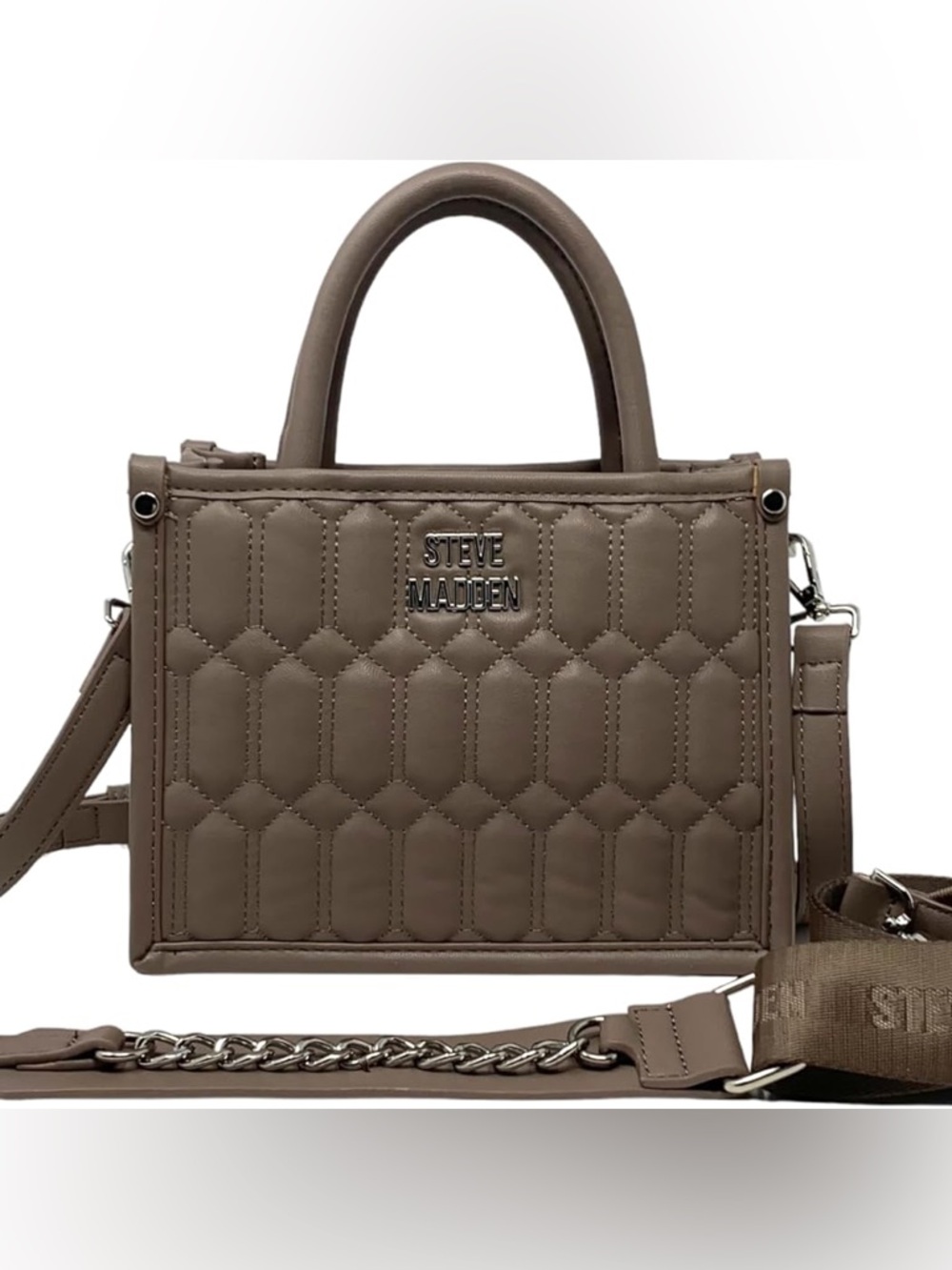 Steve Madden BNiko Convertible Crossbody Bag with 2 Straps Mushroom